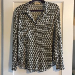 Luna Moon 100% rayon print blouse size L
